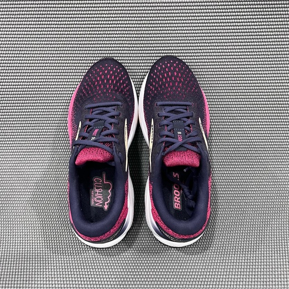 Brooks Ghost 16 Red Navy Blue Womens Athletic Running Walking Sneakers Size 9 - Picture 6 of 10